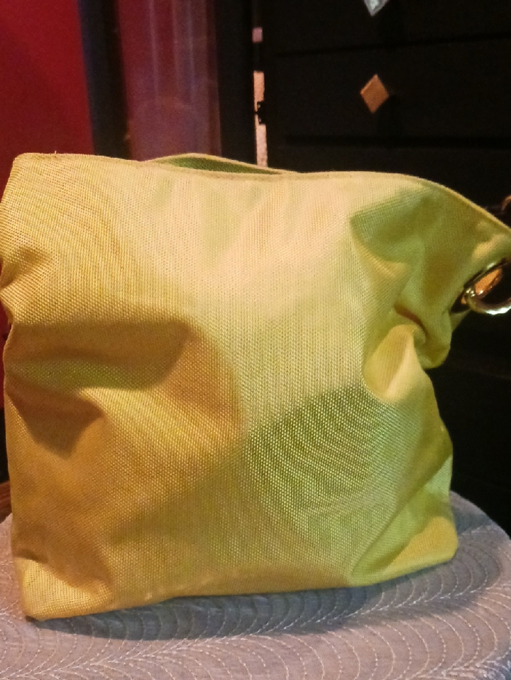 Braciano Lime Yellow Crossbody Bag with Gold Hardware